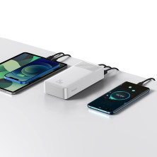 УМБ Baseus Bipow Digital Display 30000mAh 15W 3A 2USB + Type-C Білий