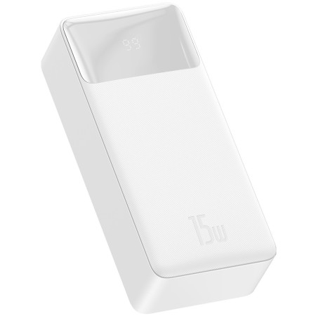 УМБ Baseus Bipow Digital Display 30000mAh 15W 3A 2USB + Type-C Білий