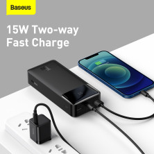 УМБ Baseus Bipow Digital Display 30000mAh 15W 3A 2USB+Type-C Черный