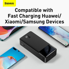УМБ Baseus Bipow Digital Display 30000mAh 15W 3A 2USB+Type-C Черный