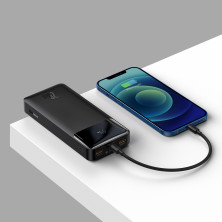 УМБ Baseus Bipow Digital Display 20000mAh 20W 3A с технологией QC3.0+PD3.0 2USB+Type-C + Кабель USB to Micro USB Черный
