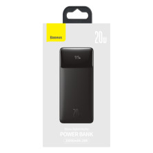 УМБ Baseus Bipow Digital Display 20000mAh 20W 3A с технологией QC3.0+PD3.0 2USB+Type-C + Кабель USB to Micro USB Черный