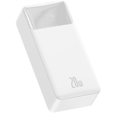 УМБ Baseus Bipow Digital Display 30000mAh 20W 3A з технологією QC3.0 + PD3.0 2USB + Type-C + Кабель USB to Micro USB Білий