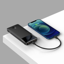 УМБ Baseus Bipow Digital Display 10000mAh 20W 3A с технологией QC3.0+PD3.0 2USB+Type-C + Кабель USB to Micro USB Черный