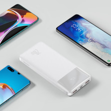 УМБ Baseus Bipow Digital Display 10000mAh 20W 3A с технологией QC3.0+PD3.0 2USB+Type-C + Кабель USB to Micro USB Белый