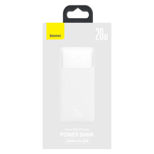 УМБ Baseus Bipow Digital Display 10000mAh 20W 3A с технологией QC3.0+PD3.0 2USB+Type-C + Кабель USB to Micro USB Белый