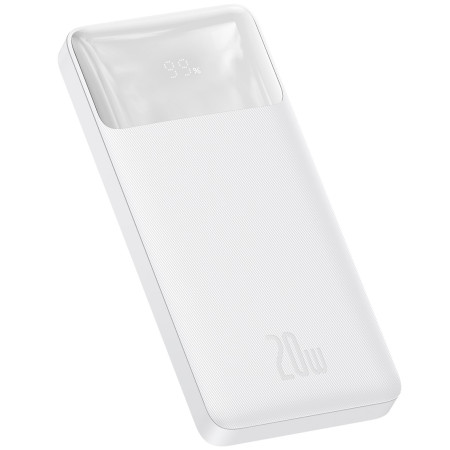УМБ Baseus Bipow Digital Display 10000mAh 20W 3A с технологией QC3.0+PD3.0 2USB+Type-C + Кабель USB to Micro USB Белый