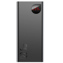 УМБ Baseus Adaman Metal Digital Display 30000mAh 22.5W 5A с технологией QC3.0+PD3.0 2USB+Type-C + Кабель USB to Type-C Черный