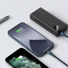 УМБ Baseus Adaman Metal Digital Display 30000mAh 22.5W 5A с технологией QC3.0+PD3.0 2USB+Type-C + Кабель USB to Type-C Черный