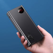 УМБ Baseus Adaman Metal Digital Display 30000mAh 22.5W 5A с технологией QC3.0+PD3.0 2USB+Type-C + Кабель USB to Type-C Черный