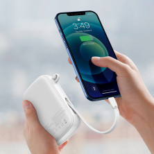 УМБ Baseus Q Pow 20000mAh 20W 5A з технологією QC3.0+PD3.0 та iP кабелем 20W Білий