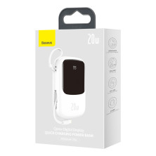 УМБ Baseus Q Pow 20000mAh 20W 5A з технологією QC3.0+PD3.0 та iP кабелем 20W Білий