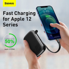 УМБ Baseus Q Pow 20000mAh 20W 5A з технологією QC3.0+PD3.0 та iP кабелем 20W Чорний