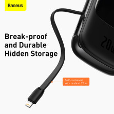 УМБ Baseus Q Pow 20000mAh 20W 5A з технологією QC3.0+PD3.0 та iP кабелем 20W Чорний