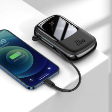 УМБ Baseus Q Pow 20000mAh 20W 5A з технологією QC3.0+PD3.0 та iP кабелем 20W Чорний