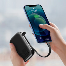 УМБ Baseus Q Pow 20000mAh 20W 5A з технологією QC3.0+PD3.0 та iP кабелем 20W Чорний