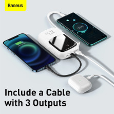 УМБ Baseus Q Pow 20000mAh 22.5W 5A з технологією QC3.0+PD3.0 та Type-C кабелем 22.5W Білий