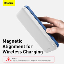 УМБ Baseus Magnetic 1in2 10000mAh 20W 3A QC3.0+PD3.0 с Беспроводной зарядкой Qi 10W Белый