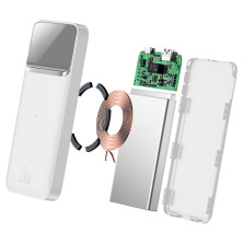 УМБ Baseus Magnetic 1in2 10000mAh 20W 3A QC3.0+PD3.0 с Беспроводной зарядкой Qi 10W Белый