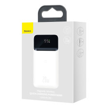 УМБ Baseus Magnetic 1in2 10000mAh 20W 3A QC3.0+PD3.0 с Беспроводной зарядкой Qi 10W Белый