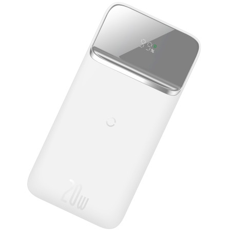 УМБ Baseus Magnetic 1in2 10000mAh 20W 3A QC3.0+PD3.0 с Беспроводной зарядкой Qi 10W Белый
