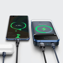 УМБ Baseus Magnetic 1in2 10000mAh 20W 3A QC3.0+PD3.0 с Беспроводной зарядкой Qi 10W Синий