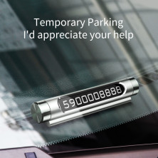 Автовізитка паркувальна карта Baseus Metal Temporary Parking Number Plate Сріблястий