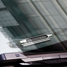 Автовізитка паркувальна карта Baseus Metal Temporary Parking Number Plate Сріблястий