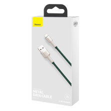 Кабель Baseus Cafule Metal Cable USB to Lightning 2.4A 1m Зелений