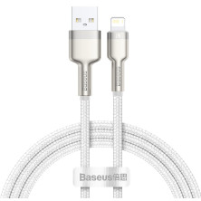 Кабель Baseus Cafule Metal Cable USB to Lightning 2.4A 1m Білий