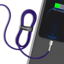 Кабель Baseus Cafule Metal Cable USB to Lightning 2.4A 1m Фиолетовый