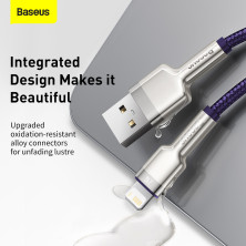 Кабель Baseus Cafule Metal Cable USB to Lightning 2.4A 1m Фіолетовий