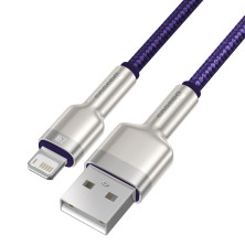 Кабель Baseus Cafule Metal Cable USB to Lightning 2.4A 1m Фіолетовий