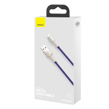 Кабель Baseus Cafule Metal Cable USB to Lightning 2.4A 1m Фіолетовий