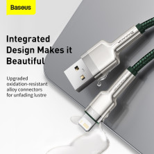 Кабель Baseus Cafule Metal Cable USB to Lightning 2.4A 2m Зеленый