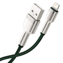 Кабель Baseus Cafule Metal Cable USB to Lightning 2.4A 2m Зеленый