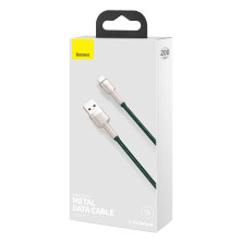 Кабель Baseus Cafule Metal Cable USB to Lightning 2.4A 2m Зеленый