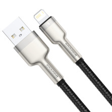 Кабель Baseus Cafule Metal Cable USB to Lightning 2.4A 2m Чорний