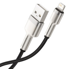 Кабель Baseus Cafule Metal Cable USB to Lightning 2.4A 2m Чорний