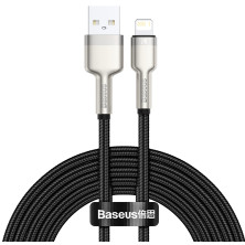 Кабель Baseus Cafule Metal Cable USB to Lightning 2.4A 2m Чорний