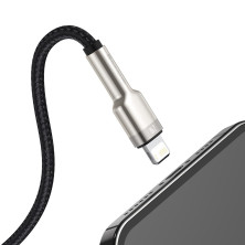 Кабель Baseus Cafule Metal Cable USB to Lightning 2.4A 0.25m Черный