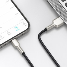 Кабель Baseus Cafule Metal Cable USB to Lightning 2.4A 0.25m Черный