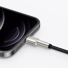 Кабель Baseus Cafule Metal Cable USB to Lightning 2.4A 0.25m Черный