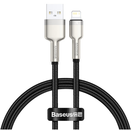 Кабель Baseus Cafule Metal Cable USB to Lightning 2.4A 0.25m Черный