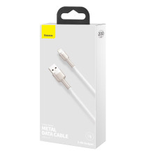 Кабель Baseus Cafule Metal Cable USB to Lightning 2.4A 2m Білий