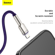 Кабель Baseus Cafule Metal Cable USB to Lightning 2.4A 2m Фіолетовий