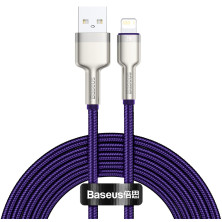 Кабель Baseus Cafule Metal Cable USB to Lightning 2.4A 2m Фіолетовий