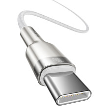 Кабель Baseus Cafule Metal Cable Type-C to Type-C 100W 20V 5A 1m Белый