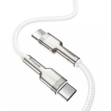 Кабель Baseus Cafule Metal Cable Type-C to Type-C 100W 20V 5A 1m Белый