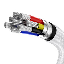 Кабель Baseus Cafule Metal Cable Type-C to Type-C 100W 20V 5A 1m Белый